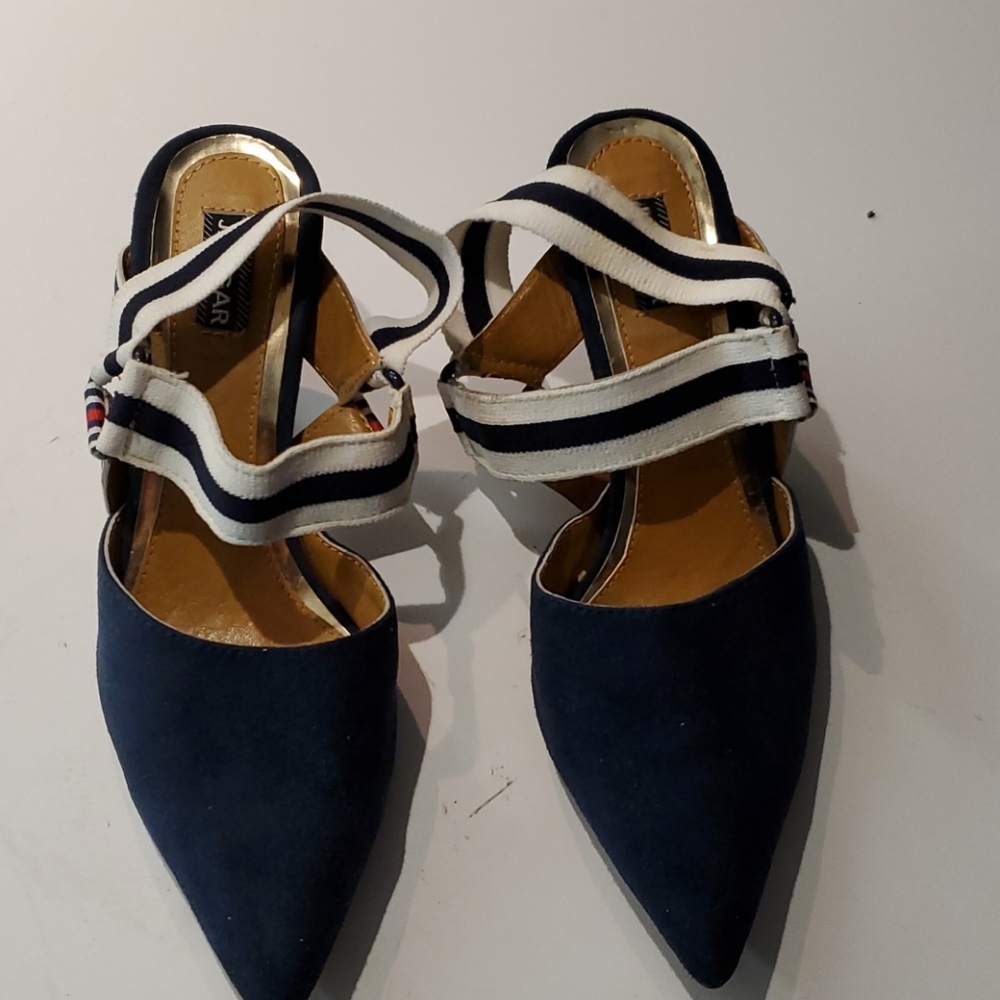 Jaggar Active Navy Sling Back Pumps - Picture 2 of 6